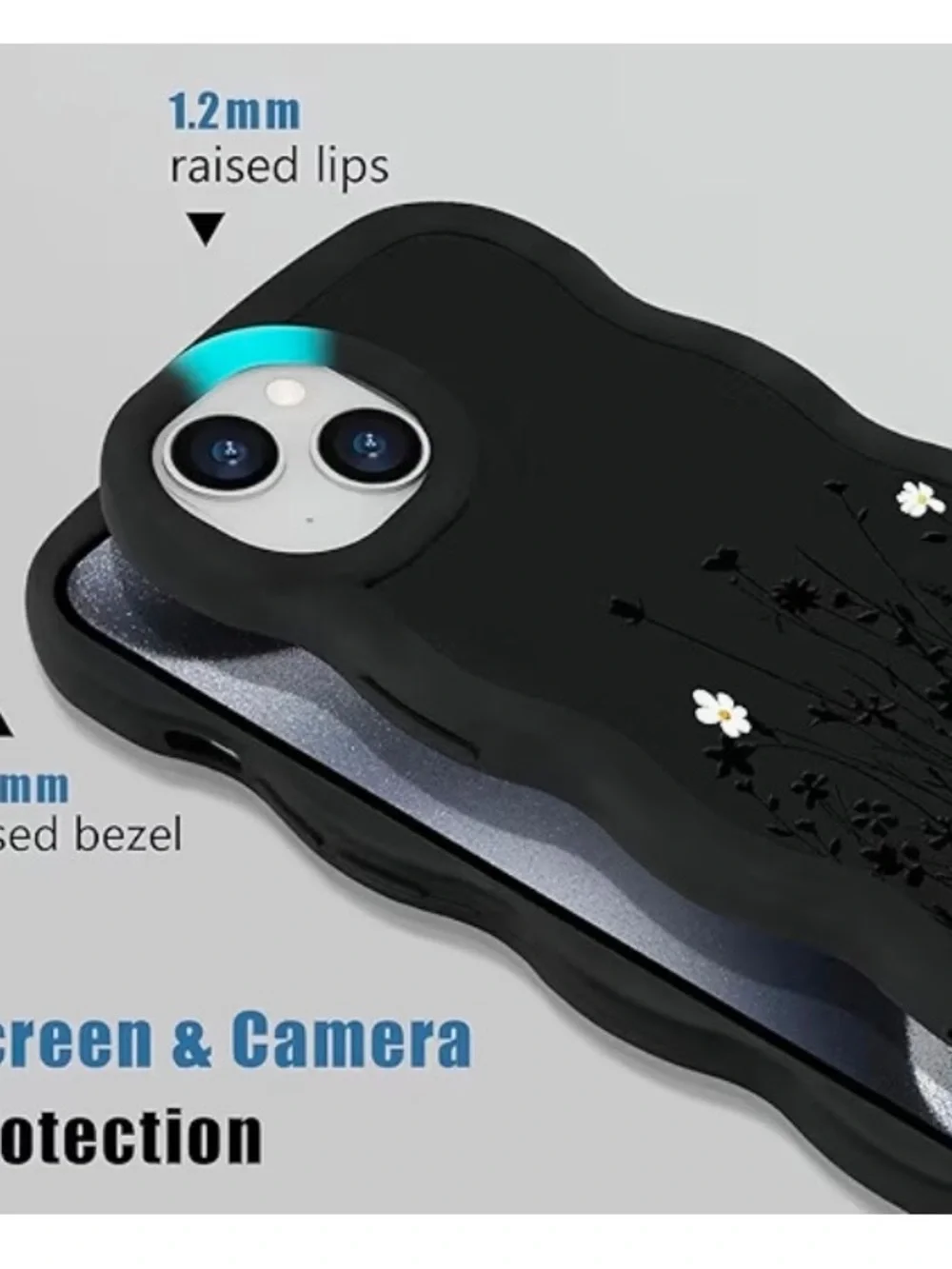 Black Floral Phone Case